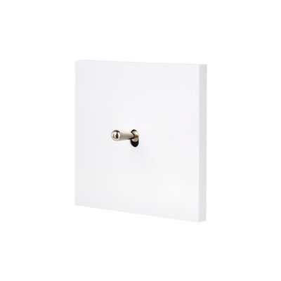 Decorative objects - Désir toggle in Steel on Simple Plate in White Soft Touch finish - MODELEC