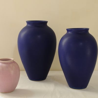 Vases - Vases bleus et rose - CHRISTIANE PERROCHON