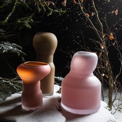 Design objects - Fungus vase, large-wide size, pink and grey - DAVID VALNER STUDIO
