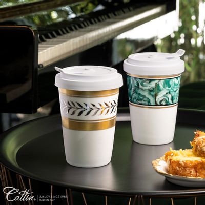 Objets de décoration - Tasses café à emporter en porcelaine - Coffee to go - CATTIN PORCELLANE D´ARTE