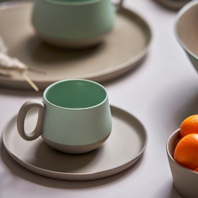 Tea and coffee accessories - TUBE Double Color Espresso Cup - ESMA DEREBOY HANDMADE PORCELAIN