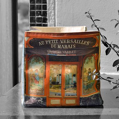 Homewear textile - Boite de rangement Boulangerie "Au petit Versailles du marais" - MARON BOUILLIE