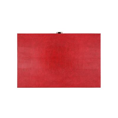 Leather goods - Backgammon Red - Vegan Lizard Leather - Medium - VIDO LUXURY BOARD GAMES