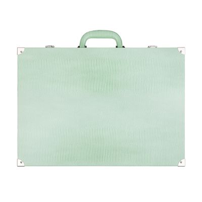 Leather goods - Mint Green Backgammon Game - Lizard Vegan Leather - Large - VIDO LUXURY BOARD GAMES