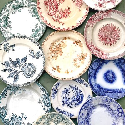 Everyday plates - Vintage plates dating from the 19th and 20th centuries - LA BRUYERE BROCANTE / VEGETAL