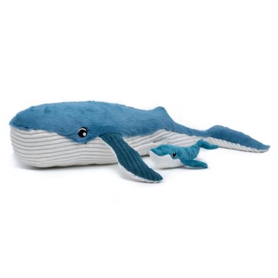 Soft toy - GIANT WHALE MOM/BABY BLUE - DEGLINGOS