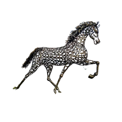 Sculptures, statuettes and miniatures - Metallic Horse Galopping - GRAND DÉCOR
