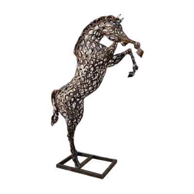 Sculptures, statuettes and miniatures - Metallic Horse Standing - GRAND DÉCOR