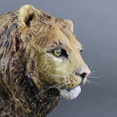 Sculptures, statuettes et miniatures - sculpture lion - SARA WEVILL ANIMAL SCULPTURE
