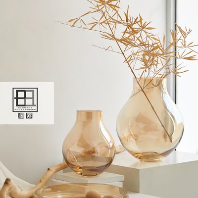 Vases - modern classic luxury glass vases, electroplated 9mm, transparent or light blue color, ENVIE - ELEMENT ACCESSORIES
