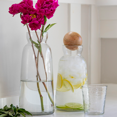Carafes - Carafes en verre avec bouchon en bois de manguier - BE HOME