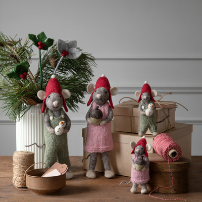 Christmas garlands and baubles - Christmas Mice in Grey - GRY & SIF