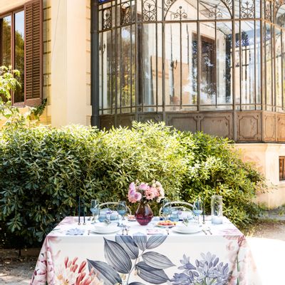 Table cloths - "Bagatelle" Cotton Satin Tablecloth - THE NAPKING  BY BELLAVIA HOME