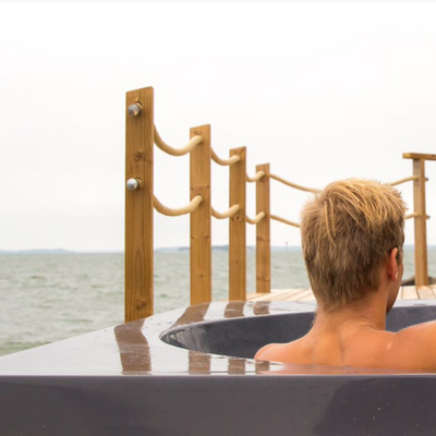 Jacuzzis - Drop Lampi gray outdoor hot tub. - DROP