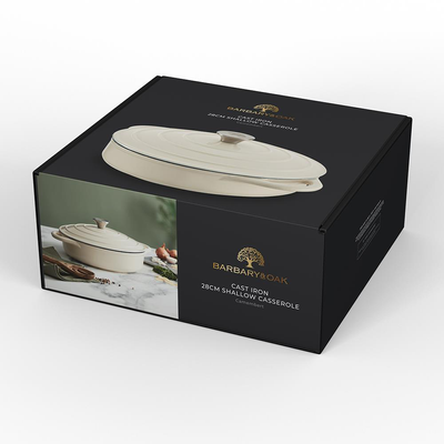 Stew pots - Barbary & Oak Foundry 28cm Shallow Cast Iron Casserole - RKW LTD - BARBARY & OAK