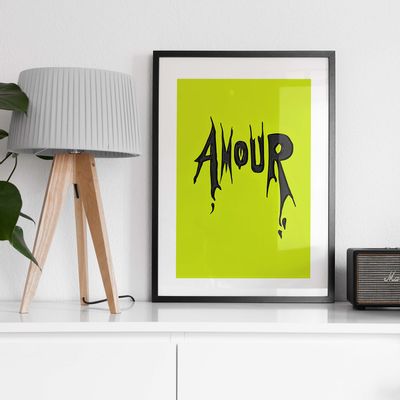 Poster - "AMOUR" - ACID - A3 Gallery quality Giclee Print by Kiki Gunn - KIKI GUNN - PRINT WORKS