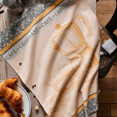 Torchons textile - Café/Croissant / Torchon jacquard - COUCKE