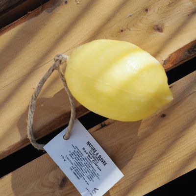 Tea towel - Lemon Embroidered Honeycomb Tea Towel 45x70 - NATURE A SUIVRE