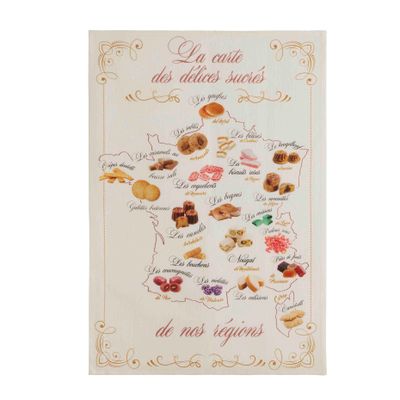 Torchons textile - Carte Gourmande - Torchon imprimé - COUCKE