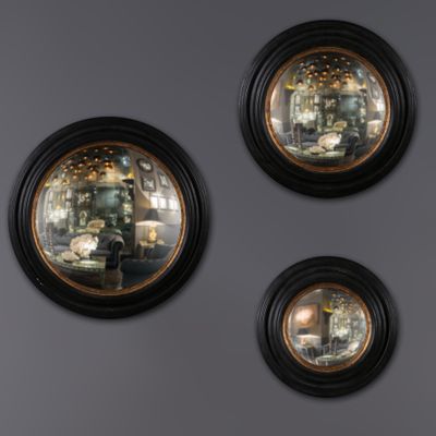 Paintings - Set of 3 Round Convex Mirrors Framed  - ATELIERS DAVOY