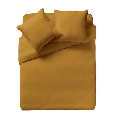 Bed linens - Tendresse Camel - Cotton Double Gauze Duvet Set - ESSIX