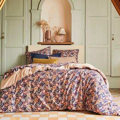 Bed linens - Folk Flowers - Cotton Sateen Duvet Set - ESSIX