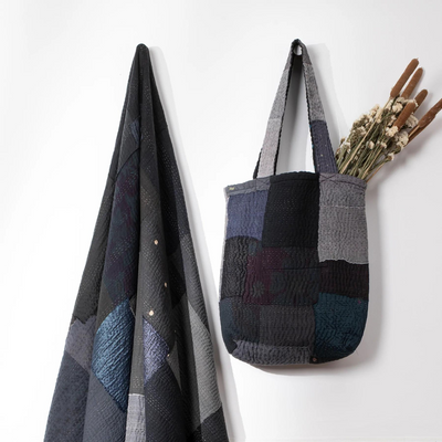 Bags and totes - Landscape Handmade Vintage Kantha Tote Bag - MAISON MIEKO