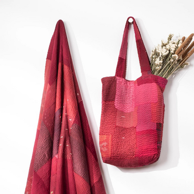 Bags and totes - Landscape Handmade Vintage Kantha Tote Bag - MAISON MIEKO