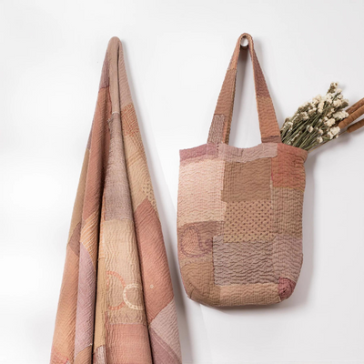 Sacs et cabas - Sac fourre-tout vintage Kantha fait main Mosaic Fray - MAISON MIEKO