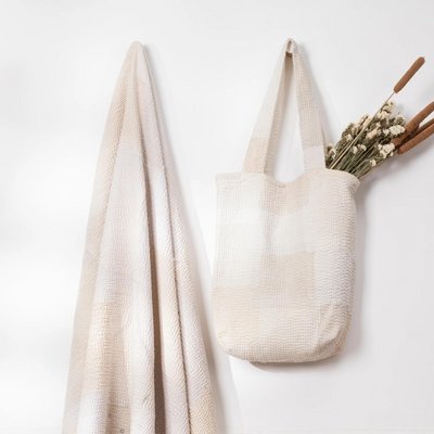 Sacs et cabas - Sac fourre-tout vintage Kantha fait main Mosaic Fray - MAISON MIEKO