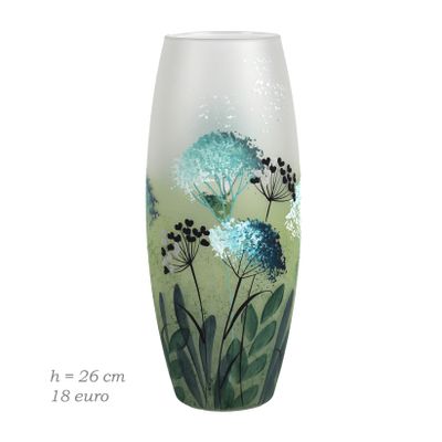 Vases - Vase tonneau en verre décoré d'art pour fleurs - 7ART SP. Z O.O.
