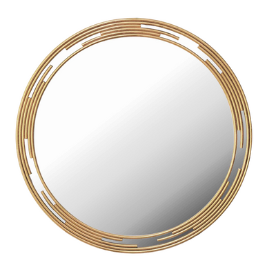 Miroirs - MIROIR ROND METAL DORE 80x80CM - EMDE