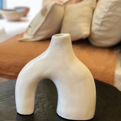 Ceramic - Vase COB céramique blanche - FLOATING HOUSE COLLECTION