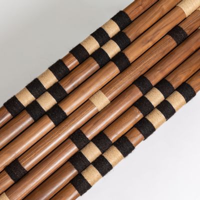 Benches - Handwoven black Uwairjan bench - MANAL ALMAIMOUNI