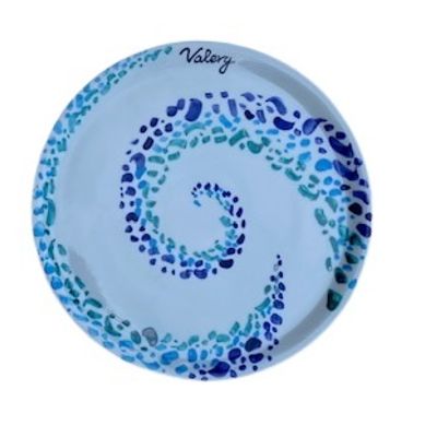 Objets personnalisables - assiettes à pizza de 33 cm en porcelaine peinte à la main, personnalisables avec le nom du restaurant - CERASELLA CERAMICHE