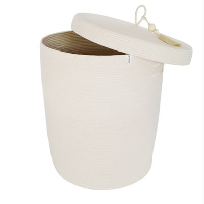 Design objects - Lidded Laundry Basket - Ivory - MIA MÉLANGE