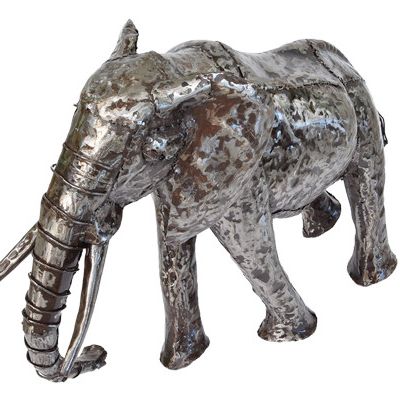 Unique pieces - Elephant sculpture in recycled metal - DECORIALE BY P&C