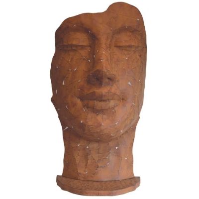 Decorative objects - Clay effect mosaic metal face statue - DECORIALE BY P&C