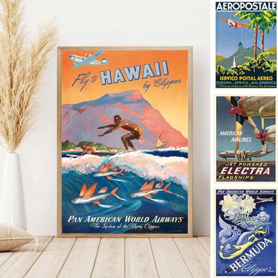 Affiches - Collection COMPAGNIES AERIENNES - Hawai - BLUE SHAKER