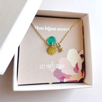 Bijoux - Collier Bijou Secret "Je porte bonheur" - LES MOTS DOUX