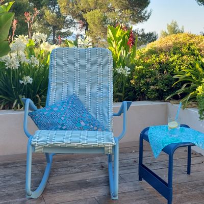 Lawn armchairs - Seat cushion - Françoise Initiale range model - customizable outdoor seat to decorate the Rocking Chair from the Luxembourg range - SOFTLANDING