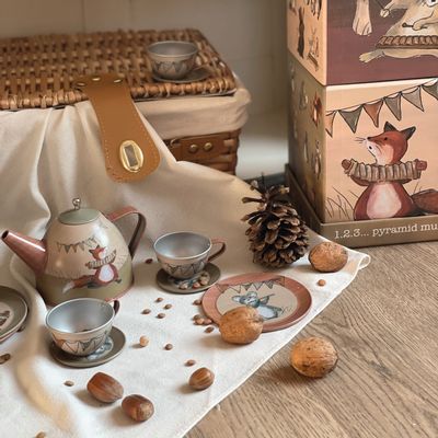 Panier pique nique dinette Forêt - Egmont Toys 540053 - Service à thé en  métal pour enfant