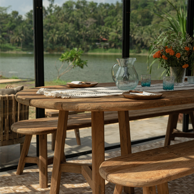 Tables Salle à Manger - Table à manger ovale d'extérieur Arnaud - SEKEN LIVING