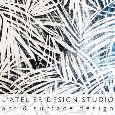 Textile and surface design - Hand painted textile design - L'ATELIER DESIGN STUDIO