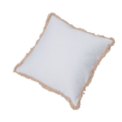 Cushions - Saros Chevron Fringe Cushion - AURA LIVING