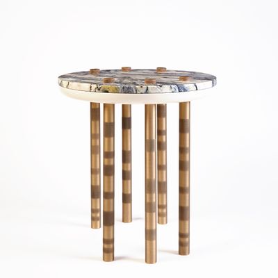 Tables de réunion - Table d'appoint en marbre et laiton Ipanema - DUISTT