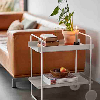 Autres tables  - Chariot à cocktail A-Trolley Soft Grey. - ZONE DENMARK