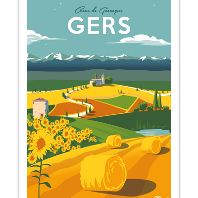 Poster - Poster GERS "Heart of Gascony" - MARCEL TRAVELPOSTERS