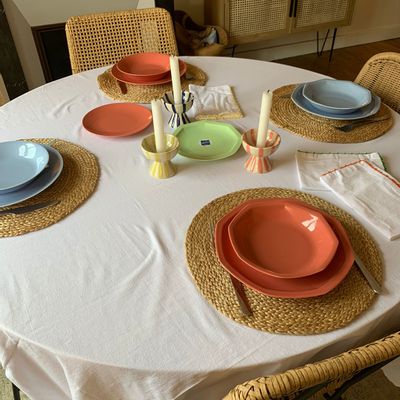 Couverts & ustensiles de cuisine - L'assiette creuse octogonale en porcelaine -Bleu clair - OGRE LA FABRIQUE