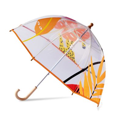 Children's apparel - Kids clear bubble umbrella - Jungle Print - Kerala - ANATOLE